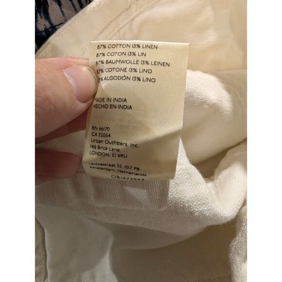 PILCRO Anthropologie Cream Corset Style Cotton/Linen Crop Top Smocked Back Sz S - Picture 11 of 16